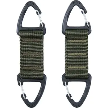 101 Inc. Double carabiner Olive (2ks) (Karabina s popruhem 101 Inc. Double carabiner Olive (2ks))