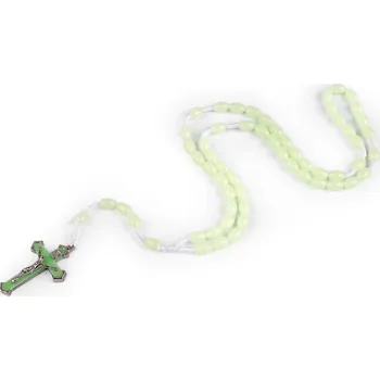 Růženec s korálky svítící ve tmě zelená sv. 1 ks