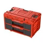 QBRICK Red Box plastový s organizérem plastový QBRICK ONE 2.0 DRAWER 2 TOOLBOX RED Ultra HD Custom, 2 zásuvky | 587x380x340 mm