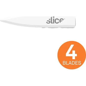 Pracovní nůž Slice 10532 Keramické náhradní čepele, víceúčelová čepel, do tvaru dláta 4 ks