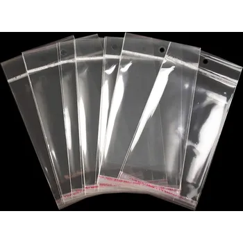 Obalový materiál PP sáček s lepicí klopou a závěsem 10x13,5 cm Varianta: transparent, Balení: 100 ks