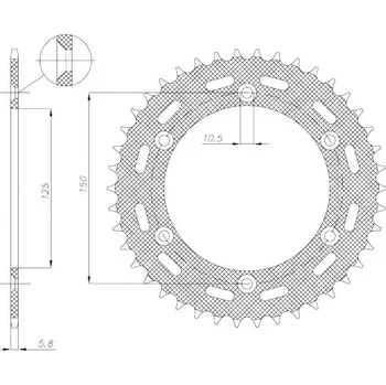 Ocelová rozeta pro sekundární řetězy typu 520, SUNSTAR (48 zubů) SUNSTAR M271-3021-48