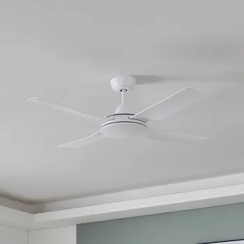Lampička EGLO Stropní ventilátor Bondi 1, matná bílá, dálkové ovládání - Stříška: Ø 17,2 cm, výška 14 cm bílý matný - Doprava zdarma