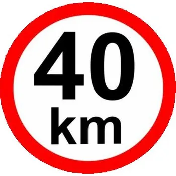 Traiva s.r.o. Omezení rychlosti 40 km/h Verze: Samolepka 210 x 210 mm tl. 0.1 mm - Kód: 07940