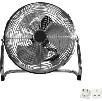Domácí ventilátor Gorilla Floor Fan, třírychlostní podlahový ventilátor 40 cm S ADAPTÉREM UK/EU (Přenosný podlahový ventilátor nabízí 3 nastavitelné rychlosti, které splní různé nároky na chlazení – od jemného vánečku až po silný proud vzduchu. Přestože jde o výkonný)