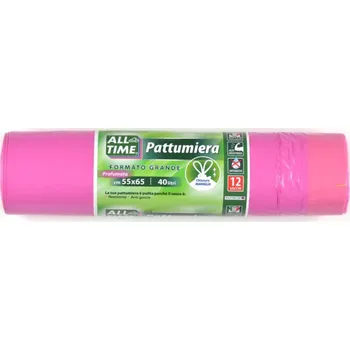 Pytle na odpadky All Time odpadkové pytle s uchy parfémované růžové 55×65 cm 40 litrů 12 ks