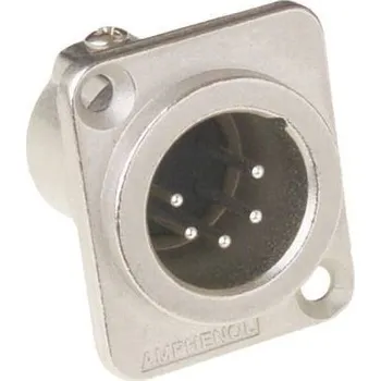 Amphenol AC5MDZ XLR konektor zástrčka, vestavná rovná Pólů: 5 stříbrná 1 ks