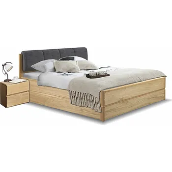 Postel Postel s úložným prostorem a roštem Atlantik, 200x200, masiv dub přírodní - grafit