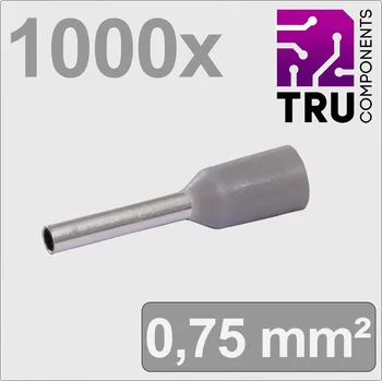 TRU COMPONENTS TC-13377196 dutinka 0.75 mm² částečná izolace šedá 1000 ks