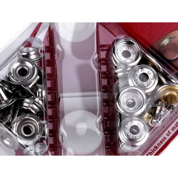 Kovové druky Ø15 mm na silné látky, vysoký nýt, velké, nikl