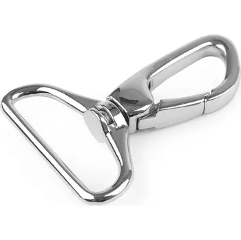 Kovová karabina otočná, průvlek 38 mm, velké, 1 nikl