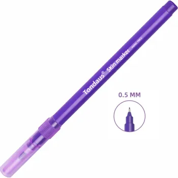 Tetovací strojek Značkovací pero na pokožku 17 cm Fialové pero s jemným hrotem 0,5 mm pro tetování a kosmetické tvarování