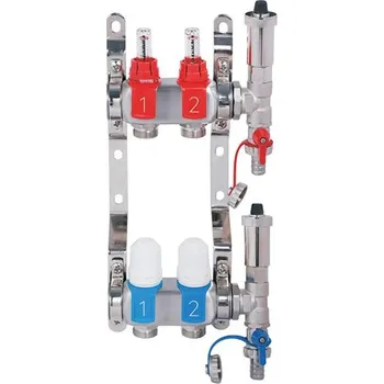 rozdělovač topení Tipa Nerezový rozdělovač hranatý s automatickým odvzdušněním - 2 cestný