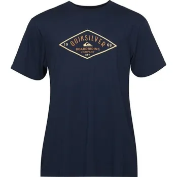 Pánské tričko Pánské bavlněné triko Quiksilver DIAMOND LOGO SS L Tmavě modrá, Béžová