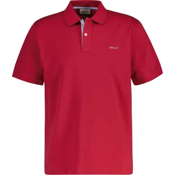 Pánská košile POLOKOŠILE GANT REG CONTRAST PIQUE SS POLO MUTED RED