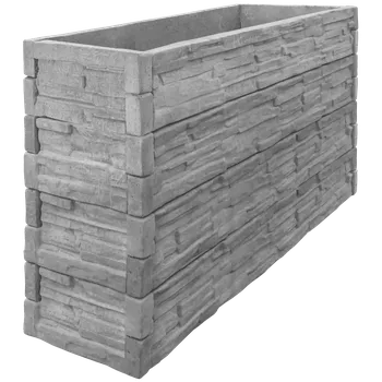 Vyvýšený záhon Betonový vyvýšený záhon - 0,5 x 2 x 1 m - štípaný kámen