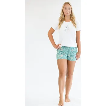 Pánské pyžamo GINA 19148P Pyžamo krátké dámské Barva: Bílá-Měsíc, Velikost: XL