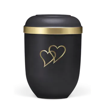 Smuteční dekorace Ekologická urna Velvet Heart - Černá