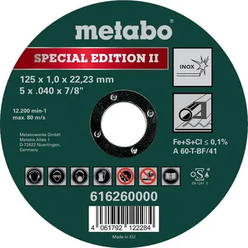 Metabo SPECIAL EDITION II 616260000 řezný kotouč rovný 125 mm 1 ks