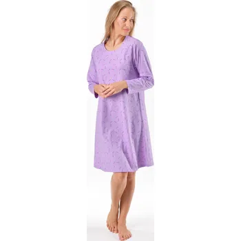 Dámská noční košile GINA 19175P Košilka noční dámská dlouhý rukáv Barva: Sacharóza-Levandulová, Velikost: 3XL