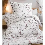 Ložní povlečení mikroflanel mramor hnědý rozměr: 140 x 200 + 90 x 70, Zapínání: Zip