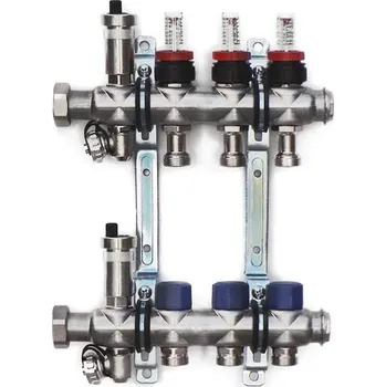 rozdělovač topení Tipa Nerezový rozdělovač s automatickým odvzdušněním - 3 cestný