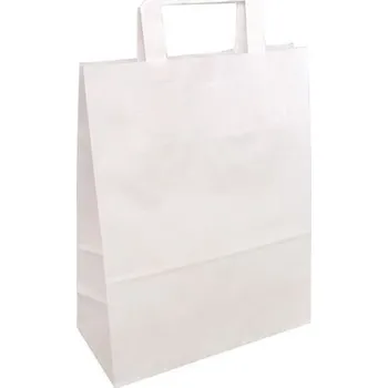 Dárková taška Papírová taška, 22 x 28 x 10 cm, bílá, ks