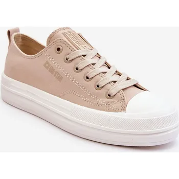 Dámské tenisky Nízké šněrovací tenisky Big Star LL274969 Béžové 36