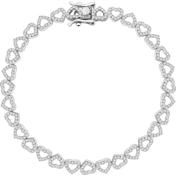 Náramek Stříbrný náramek se zirkony - srdce - AP542-4426