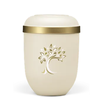 Smuteční dekorace Ekologická urna Velvet Baum - Krémová