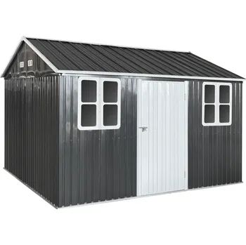 Zahradní domek Plechový zahradní domek na nářadí, antracitová, 3,6x3,1x2,5 m, GABKO