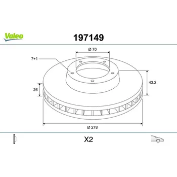 Brzdový kotouč Brzdový kotouč VALEO 197149