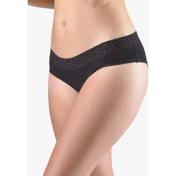 Dámské spodní prádlo GINA 14159P Kalhotky francouzské Barva: Černá-Červená, Velikost: M/L