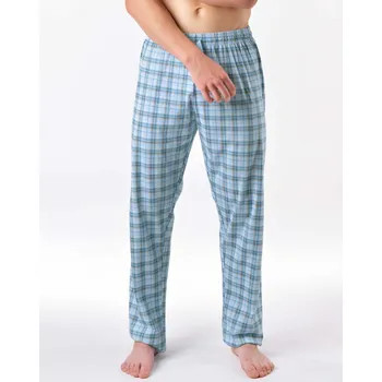 Pánské pyžamo GINA 79197P Kalhoty dlouhé pyžamové pánské Barva: Pomnenková-Bílá, Velikost: L