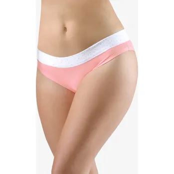 Dámské spodní prádlo GINA 16176P Kalhotky bokové se širokým bokem Barva: Starorůžová-Bílá, Velikost: S/M