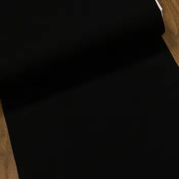 Žebrovaný bavlněný úplet 8058.001 BIO jemný, černý, š.35cm (látka v metráži)