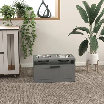 Miska pro psa Vyvýšené nerezové misky | šedé