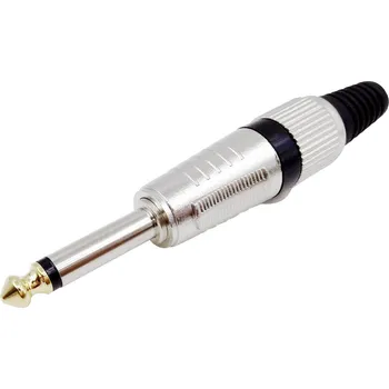 TRU COMPONENTS 1408826 jack konektor 6.35 mm zástrčka, rovná Pólů: 2 mono stříbrná 1 ks