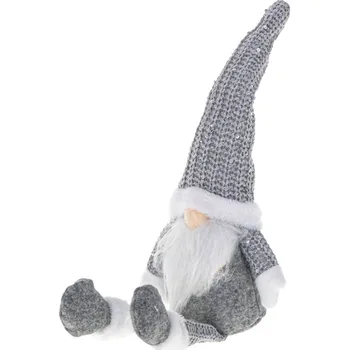 Vánoce Vánoční trpaslík s vousy šedý 47cm