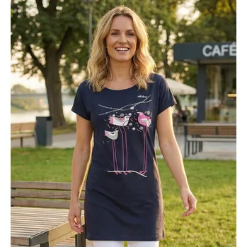 Dámské tričko Dámské prodloužené triko ALTISPORT CARRYOVER ALW043123 NÁMOŘNÍ MODRÁ/RŮŽOVÁ S