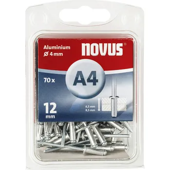 Nýt Novus Office 110057027 slepý nýt (Ø x d) 4 mm x 12 mm hliník hliník 70 ks