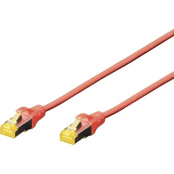 Datový kabel Digitus DK-1644-A-020/R RJ45 síťové kabely, propojovací kabely CAT 6A S/FTP 2.00 m červená bez halogenů, kroucené páry , s ochranou, samozhášecí 1 ks