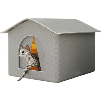 Pelíšek pro psa Venkovní zimní bouda pro psy a kočky 33 x 33 x 40 cm Vodotěsná PVC bouda z polypropylenových desek dvoustěnná omyvatelná