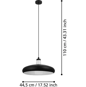 Lampička EGLO connect Tabanera-C LED závěsné světlo černá, bílá 1 x 9 W LED - Doprava zdarma