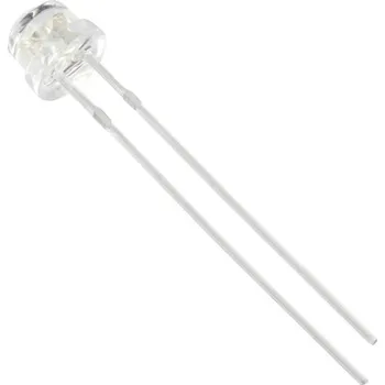 Polovodič TRU COMPONENTS 1577473 LED s vývody zelená plochá hrana 5 mm 1750 mcd 120 ° 20 mA