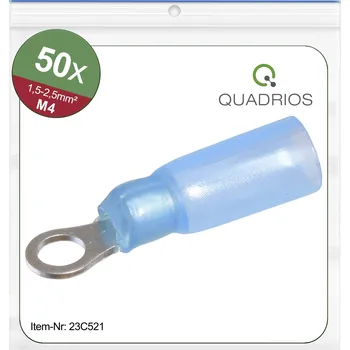 Kabelové oko Quadrios 23C521 kulaté kabelové oko Průřez (max.)=2.5 mm² Ø otvoru=4.3 mm částečná izolace modrá 50 ks