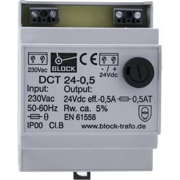 spínaný zdroj Block Lineární Napájecí zdroj na lištu DIN, počet výstupů: 1, výstup: 24V dc, 500mA, vstupní: 230V ac,12W