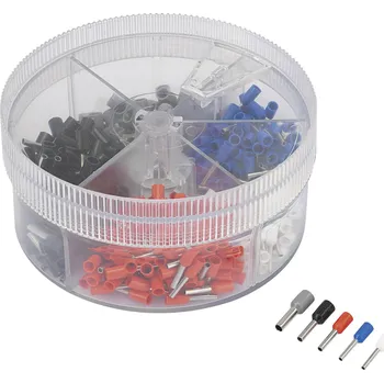 TRU COMPONENTS 739872 sada dutinek 0.5 mm², 0.75 mm², 1 mm², 1.5 mm², 2.5 mm² částečná izolace bílá, modrá, červená, černá, šedá 400 ks
