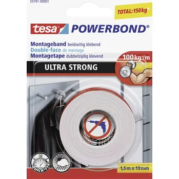 Izolační páska tesa ULTRA STRONG 55791-00001-00 montážní páska tesa® POWERBOND bílá (d x š) 1.5 m x 19 mm 1 ks