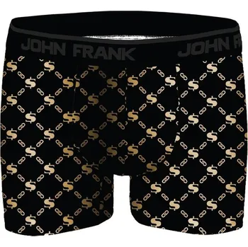 Pánské spodní prádlo Pánské boxerky John Frank JFBDMET101-CHAIN GOLD XXL Černá